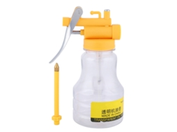 Frasco transparente TU-0280 para óleo de máquina com tubo rígido, atomizador de óleo de 350 g.