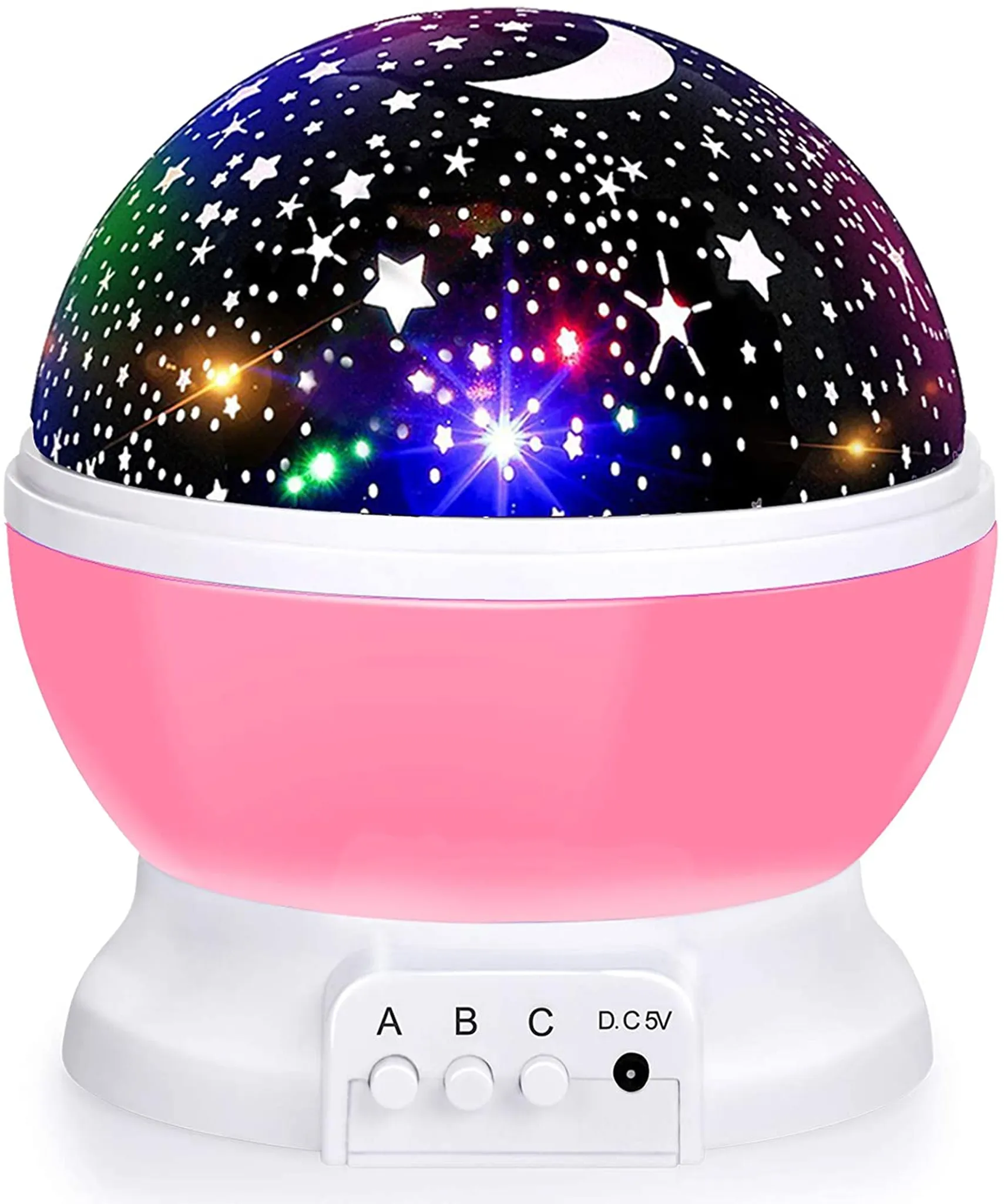 Projetor de Luz Infantil Estrelado Rotativa 360°