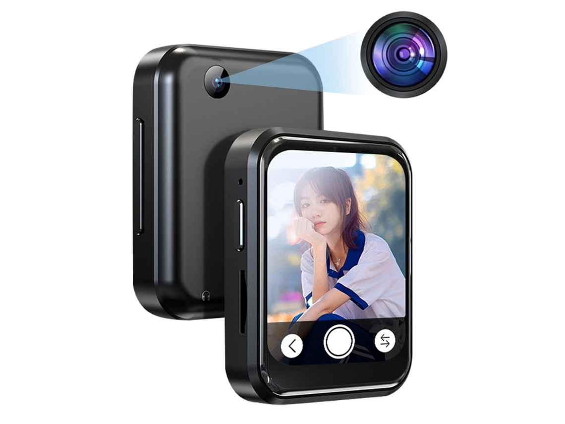 MP3 YIZHOOD (0G) Bluetooth 5.4 Full Touch Screen Portátil Sport FM Rádio Voz preto