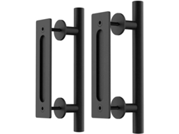2 Pack L Handle De Porta Deslizante 30cm 12 Polegadas Preto, Aço Anti-óxido, Para Portões, Garagens, Armários