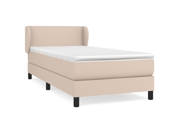 Cama com Molas Couro Artificial Cappuccino MAISON EXCLUSIVE 80x200 cm