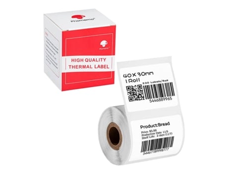 Etiquetas Adesivas Phomemo 30x40mm 230 Unidades Para Impressoras Térmicas Pequenas
