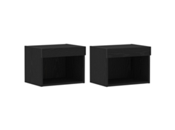 Conjunto 2 Gabinete Para Tv Vidaxl Preto Derivados De Madeira (40 X 30 X 30 Cm)