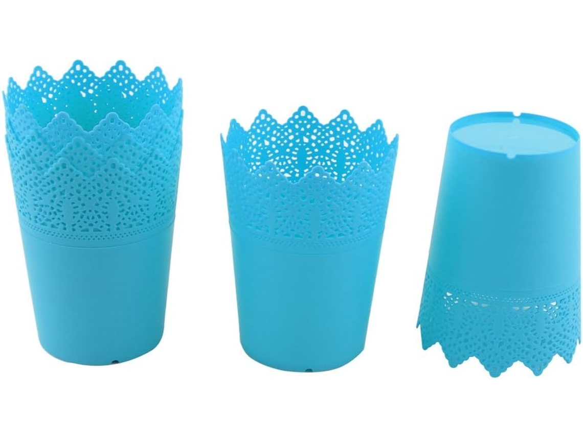 Ruilogod Caixa Plástica Decoração De Mesa Escritório, 5 Unidades, Azul