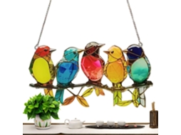 Enfeite de Parede para Pendurar Acessório Decorativo para Casa em Acrílico 2d, com Pássaros em um Galho, para Peitoril CHABERLU
