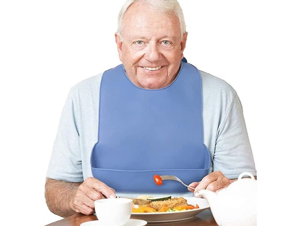 Delantal De Silicona Lavável Para Adultos Com Bolso Protetor De Roupa Impermeável