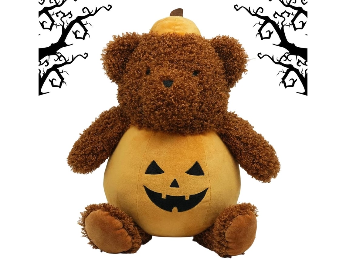 Urso De Pelúcia Genérico Com Abóbora O Halloween - Brinquedo