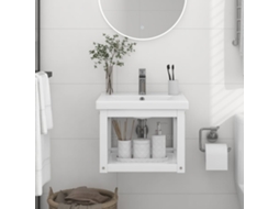 Vidaxl Estrutura De Parede P/ Lavatório Ferro 40x38x31 Cm Branco