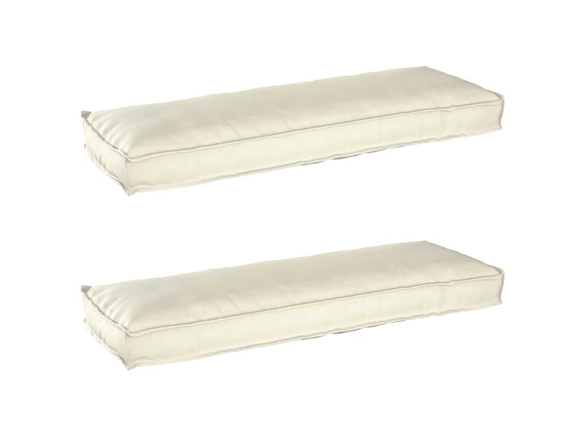 Conjunto 2 Almofadas Retangulares Grandes Para Sala De Estar Vidaxl Creme Oxford