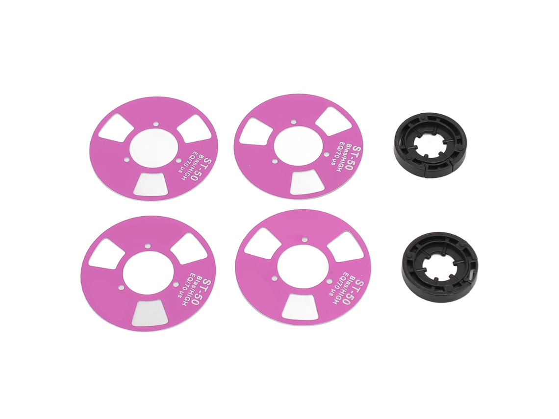 Bobina De Metal Em Branco Retro De Cassete Bobina Para Bobina Diy Com 4 Bobinas 2 Rodas Roxa