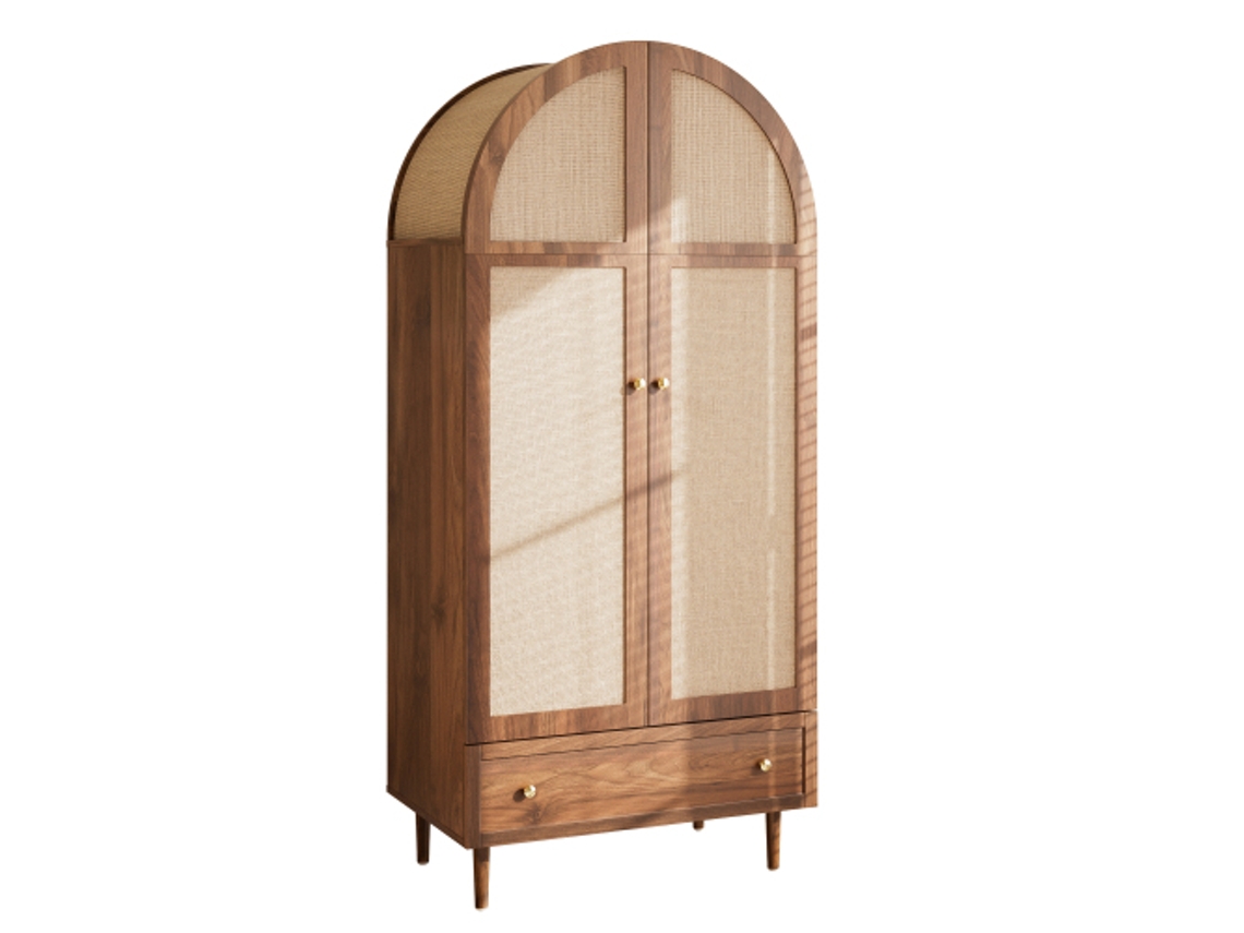 Guarda-roupa Com Gavetas, Portas De Madeira Revestidas Em Tecido De Linho, Amplo Espaço De Armazenamento, Guarda-roupa Para Quarto