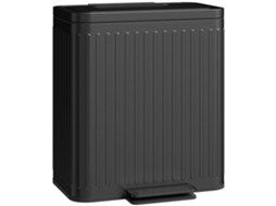 Lixeira de Cozinha 2x20l,compartimentos para Separação de Lixo,pedal,plástico e Metal,preto BTFORUS