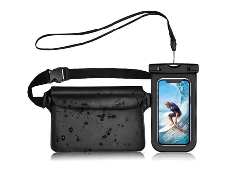 Bolsa Impermeável Para Smartphone 2 Em 1 - Rosedo - Rosedoes - Natação - Preto
