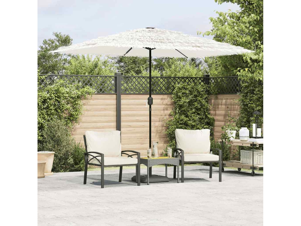 Vidaxl Guarda-sol De Jardim Com Poste De Aço 300x200x250 Cm Branco