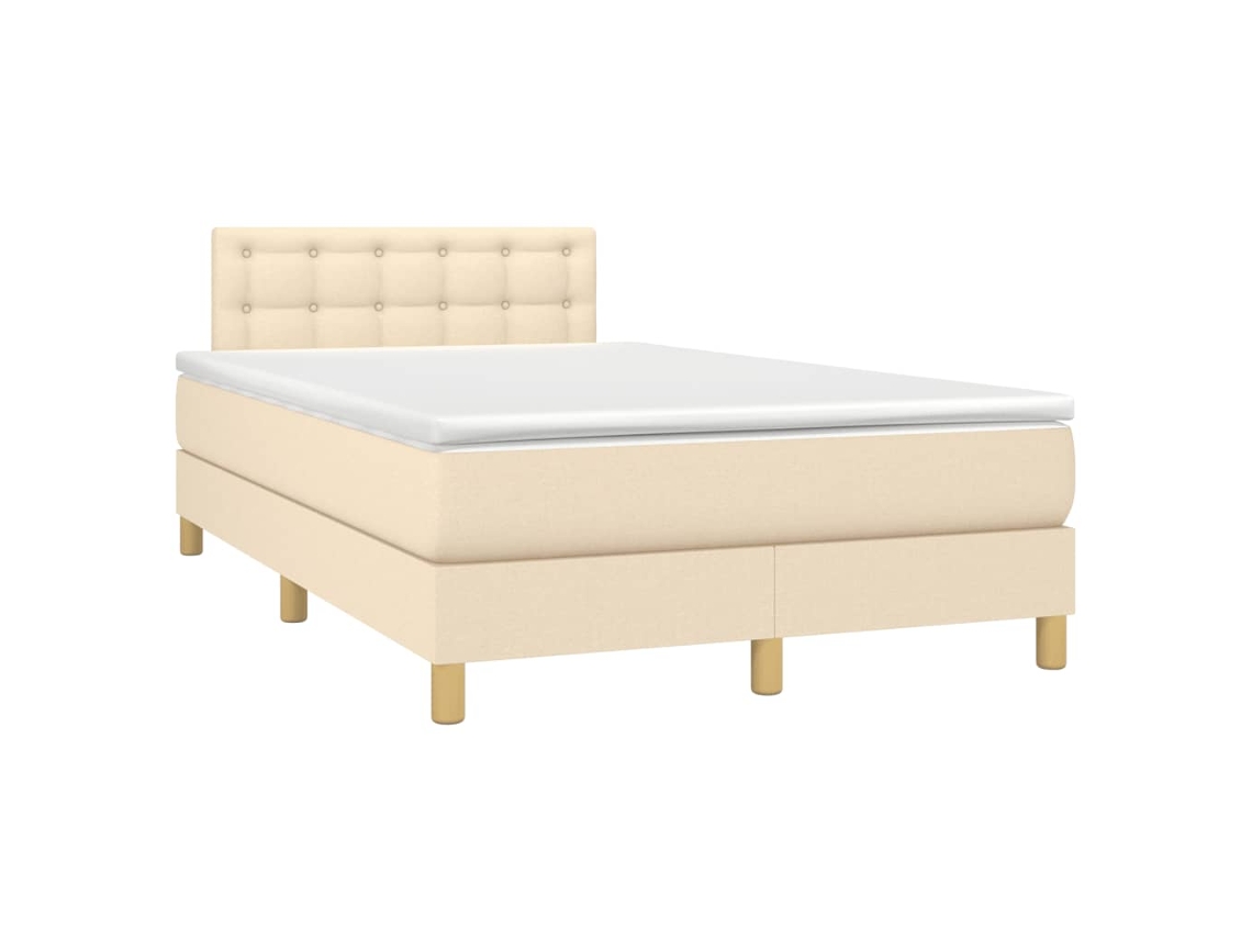 Cama Boxspring com Colchão 120x190 cm Tecido Cor Creme MAISON EXCLUSIVE