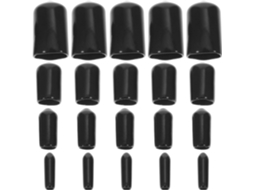 Conjunto De Tampas Borracha Protetoras Eringogo Para Tubos Redondos E Pés Mesa, Fácil Instalação, Pretas, Ideais Para