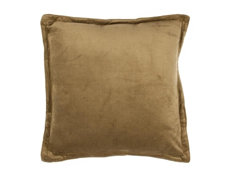 Coussin Em Veludo De Algodão Taupe 40x40