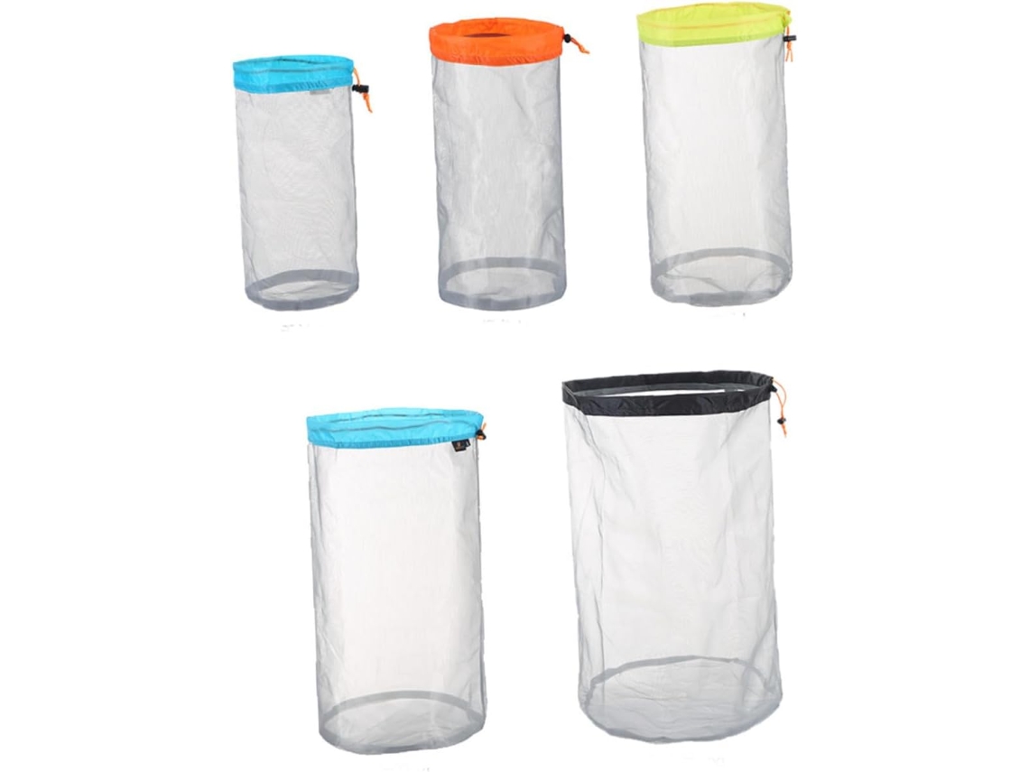 Bolsa Organizadora Dobrável E Leve Em Nylon Com Cordão, Ideal Para Viagens, Uso Doméstico, Camping E Esportes, Tamanho Médio, Laranja. Gokoco