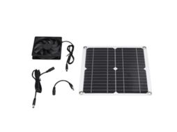 Kit Ventilador Solar 12w Usb para Estufas Abrigos Animais Carregamento Celular