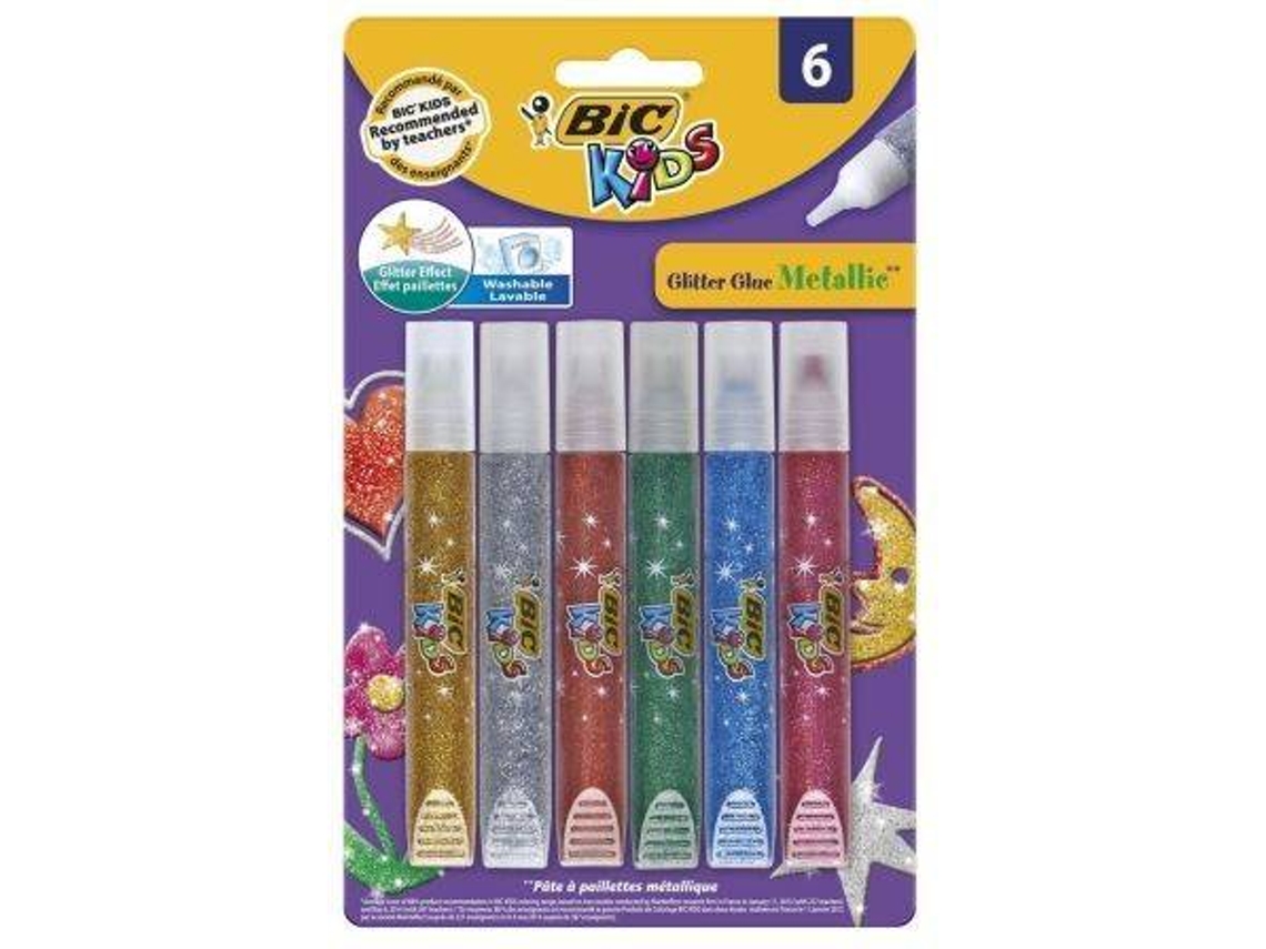 Cola BIC Tubos com Purpurinas (6 Unidades)