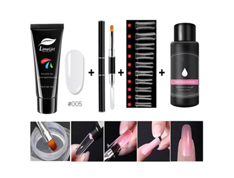 15ml/4pcs Poly Gel Set Gel De Construção Rápida Para Extensões De Unhas Poly Gel Kit Nail Art Para Extensões De Unhas Solução Deslizante Limegirl