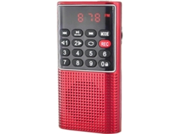 Rádio Fm de Bolso Recarregável 3w Rms, Leitor de Cartão Micro Sd, Entrada para Fone TAISHENGDA