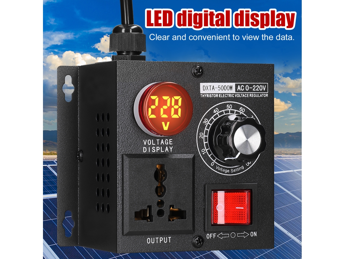 Regulador de Tensão Contínuo 5000w Ac220v Controlador de Velocidade YURU