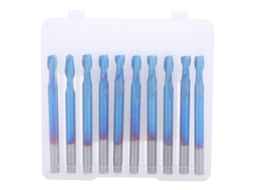 Conjunto De 10 Fresa De Ponta Esférica 2-canais Revestimento Azul Aço De Tungstênio 3.175x8mm Cnc Router Bit