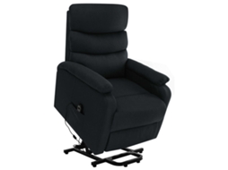 vidaXL Poltrona elevatória de Massagem tecido preto