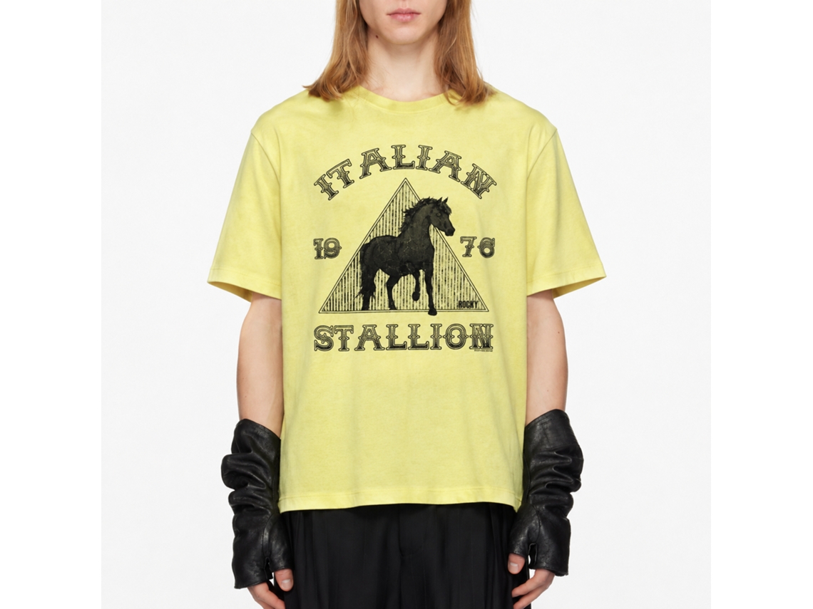 Rockinstone Rocky Movie Italian Stallion Heather Yellow Adult T-shirt Size:m