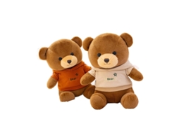 Urso Vestido com Moletom Laranja Pelúcia para Casamento, Máquina de Garra e Conforto Infantil CHABERLU