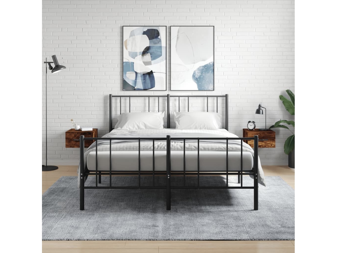 Wall-mounted Bedside Cabinet, Wall-mounted Bedside Cabinets Vidaxl Marrom Madeira Processada (n/a)
