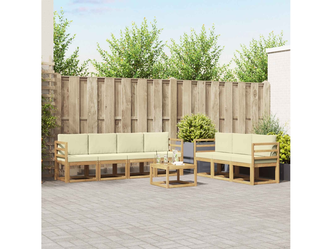 Vidaxl Conjunto De Sofás Para Exterior 7 Pcs