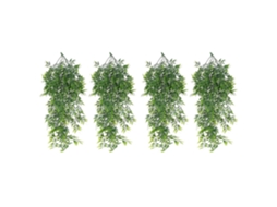 Conjunto de 4 Plantas Artificiais Suspensas Bambu, com Folhas de Bambu Falsas e Efeito Chorão, para Ambientes Internos, Wellngs BRILVIBERA
