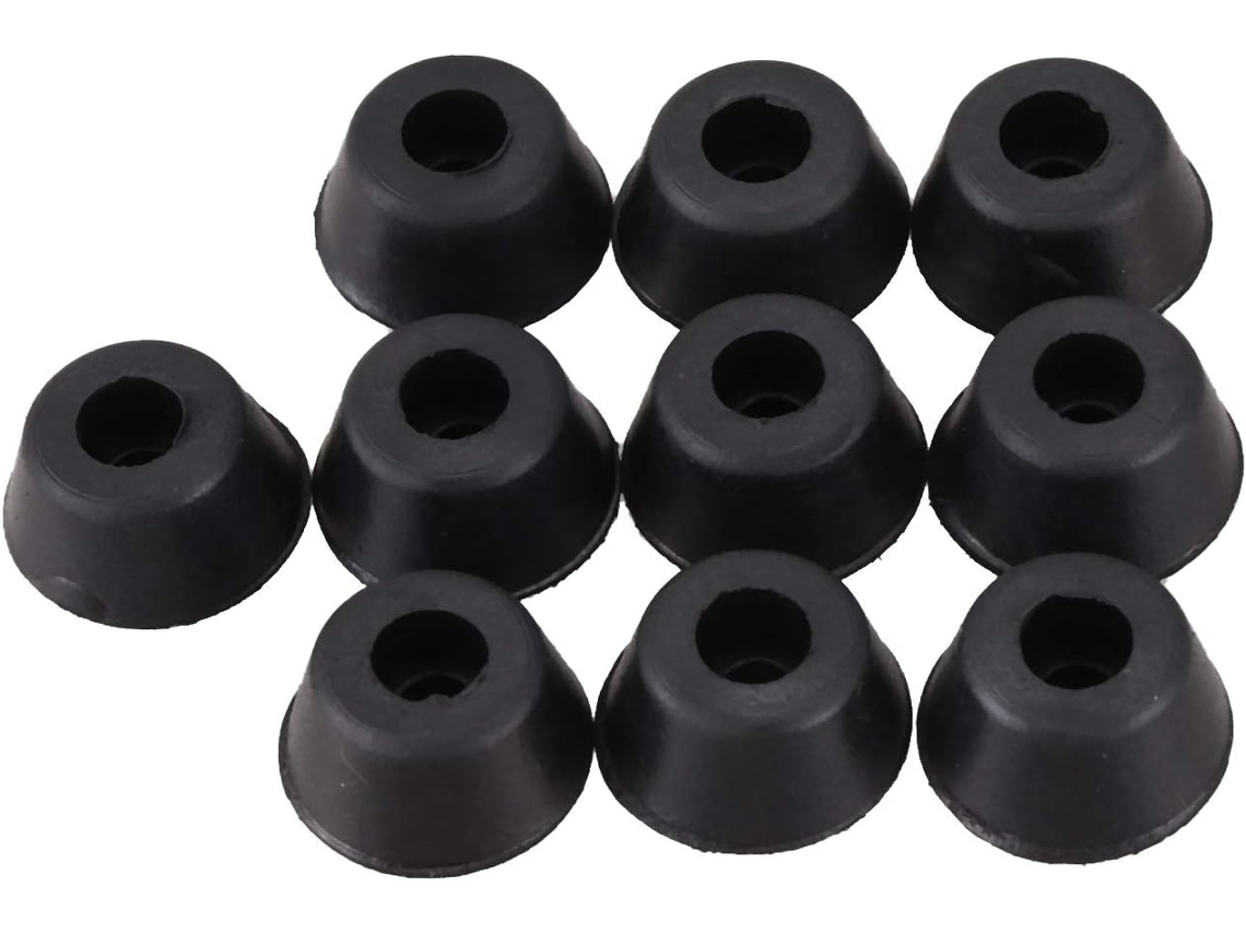 10 Almofadas Cônicas Embutidas, 21mm X 10mm, Pretas