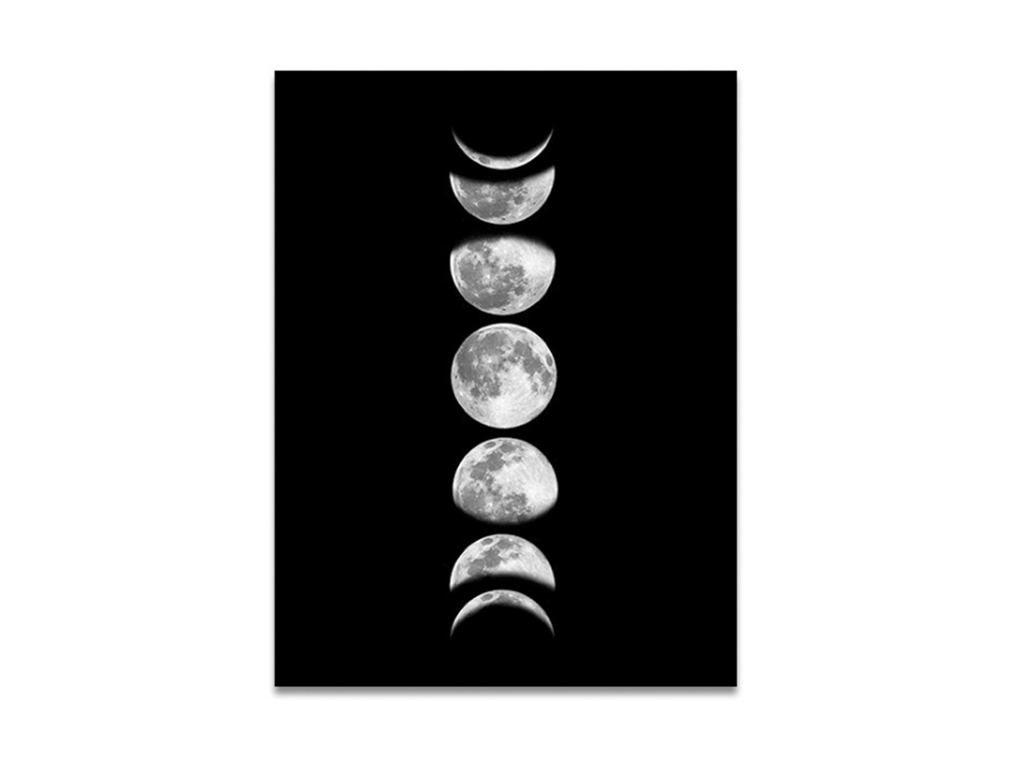 Quadro De Fases Da Lua Para Decoração De Parede