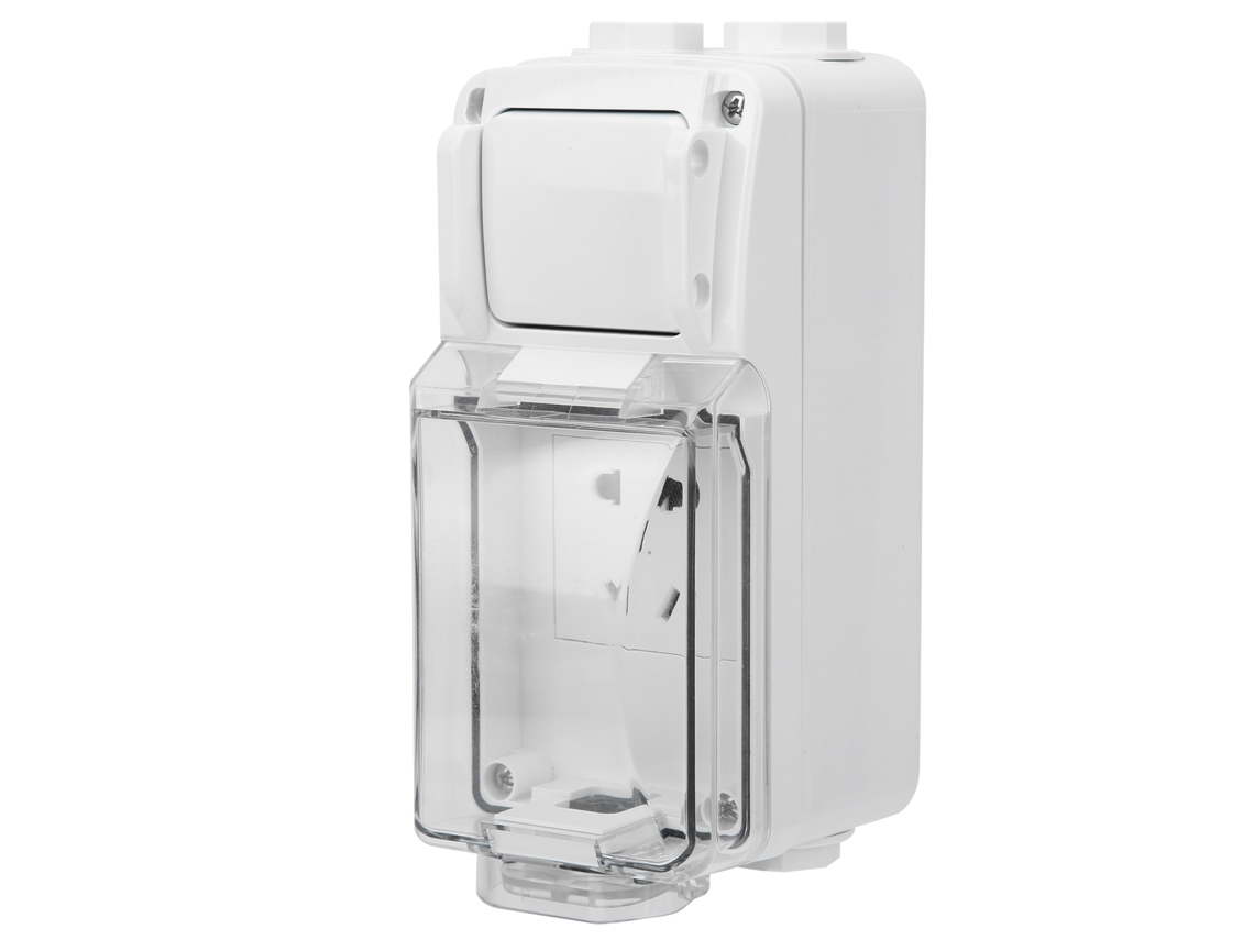 Laxiscreed Tomada De Parede Exterior 250v À Prova De Água Com Interruptor Para Ambientes Externos