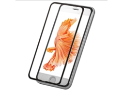 Filme de vidro temperado para iPhone 6/6s, com borda metálica, preto