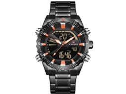 Relógio Eletrônico Masculino de Aço Resistente À Água 30m com Calendário e Pulseira Confortável