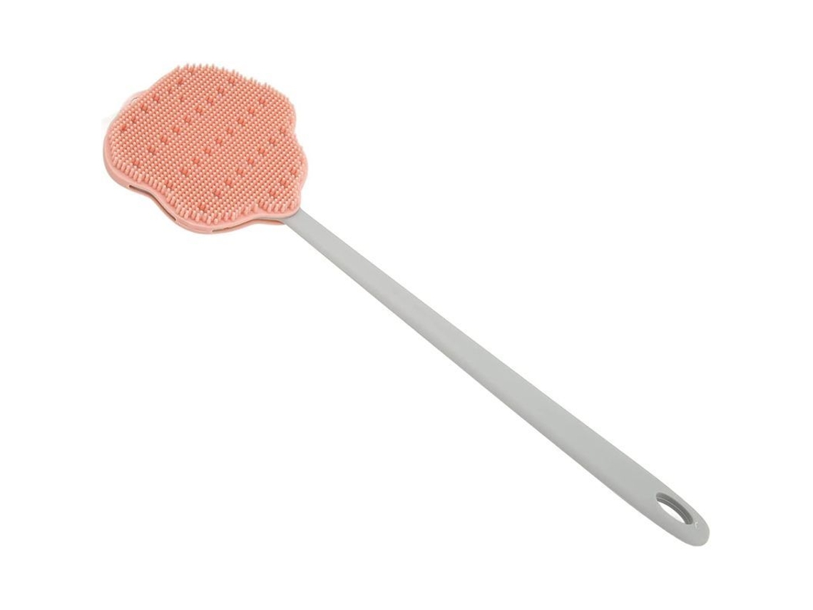 Escova de Banho de Silicone com Cabo Longo Cabelo Macio para Esfregar Costas Banho