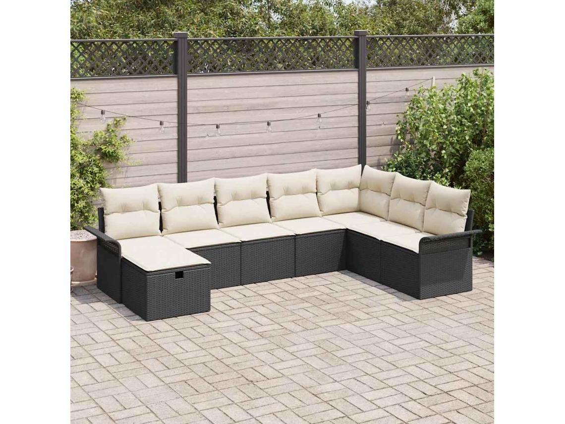 Vidaxl Conjunto De Sofá De Jardim 8 Unid. Rattan Sintético