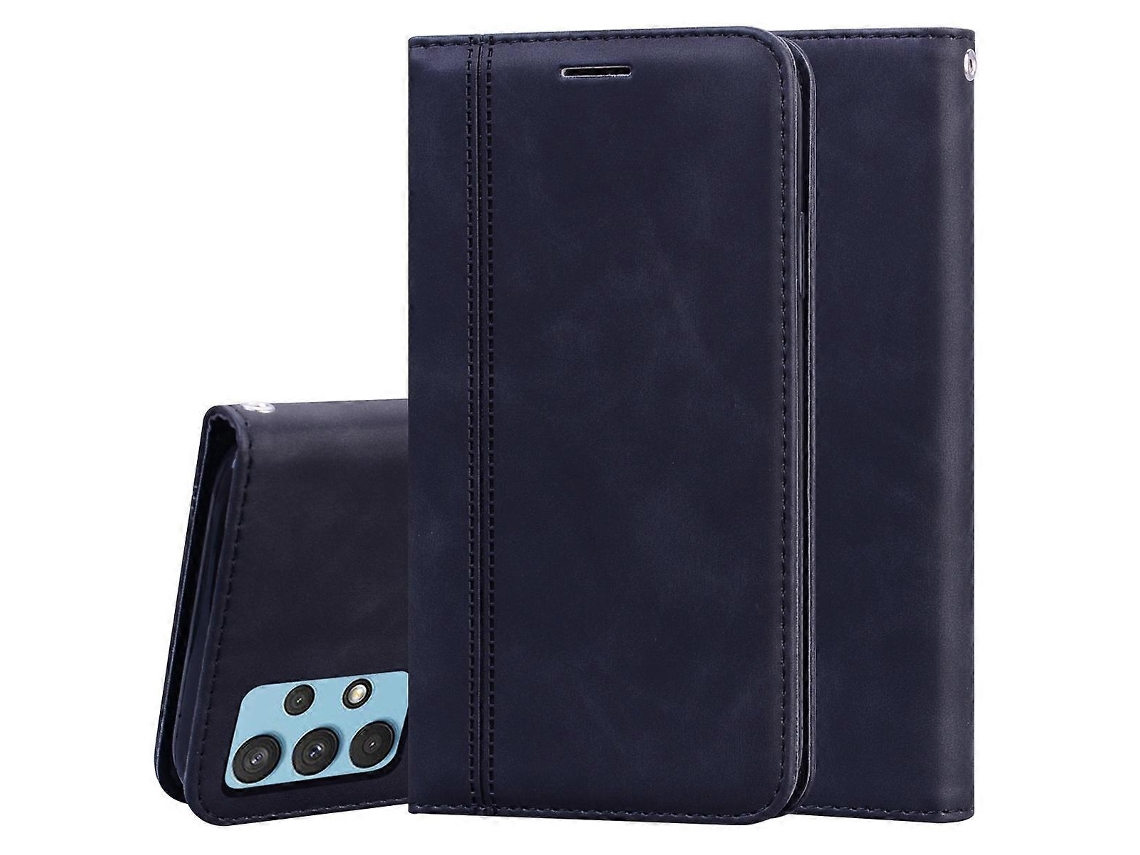 Capa De Couro Pu Com Aba Horizontal, Acabamento Fosco, Para Samsung Galaxy A32 4g, Com Suporte, Compartimento Para Cartão E Cordão (marrom).