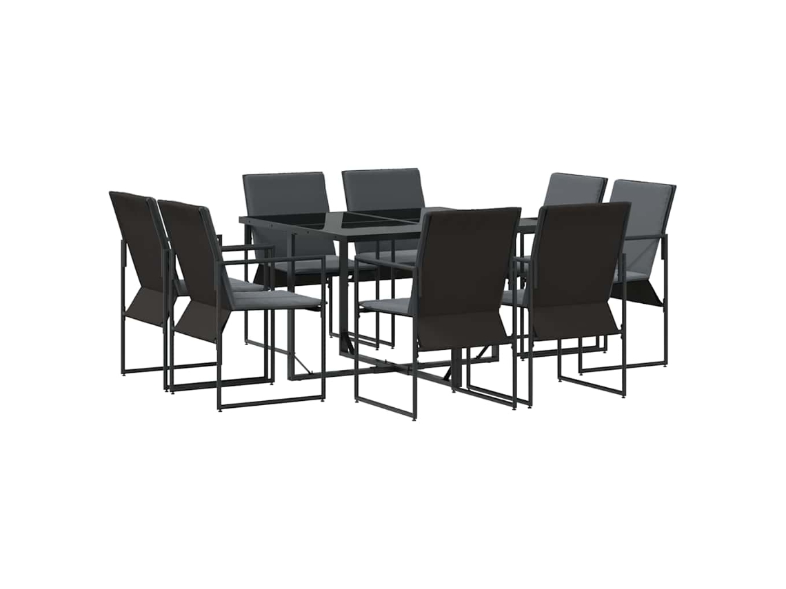 Maison Exclusive - Conjunto De Jantar Para Jardim 9 Pcs Preto Aço