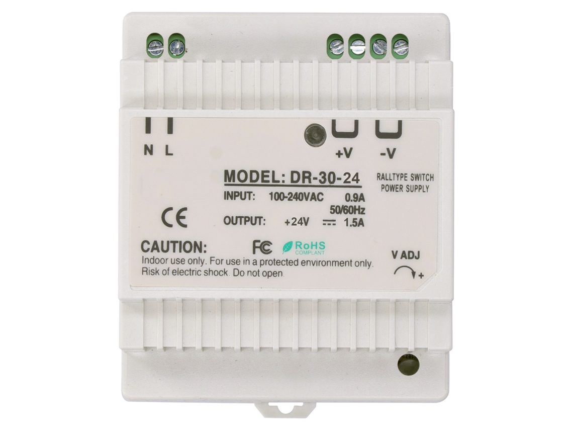 Fonte de Alimentação Din Rail Ajustável Dr 30 24 para Painel de Controle