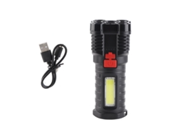 Lanterna Led Recarregável Portátil Alta Lumen Com Luz Lateral 4 Modos Para Camping Hiking Emergências