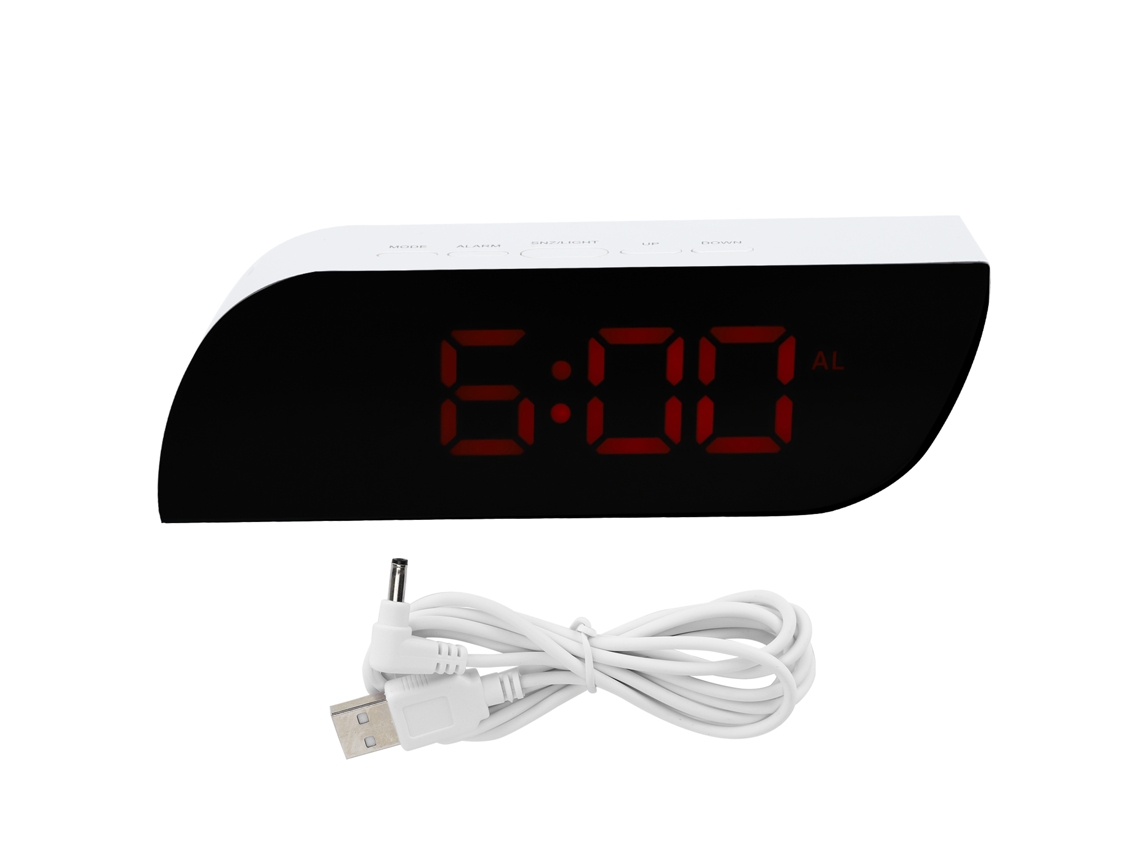 Reloj Digital Led Com Alarme, Reloj De Mesa Com Luz Noturna, Ajuste De Brilho, 12/24h, Ghy-0801vermelho