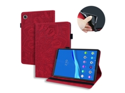 Capa De Couro Relevo Textura Panturrilha Dupla‑dobra Halinuia, Suporte, Ranhuras Cartão, Ranhura Caneta E Elástico Para Lenovo M10 Plus 10.3