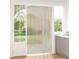 Vidaxl Cortina De Insetos Chenille Cinza E Bege 118 X 220 Cm 100% Pp