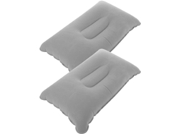 Conjunto de 2 Travesseiros Viagem Infláveis em Pvc com Capa Veludo Macio, Travesseiro Portátil para CHABERLU