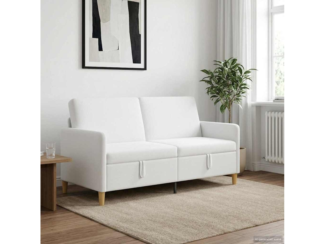 Vidaxl Sofa Com Armazenamento Branco 172 X 78 X 87 Cm Poliéster